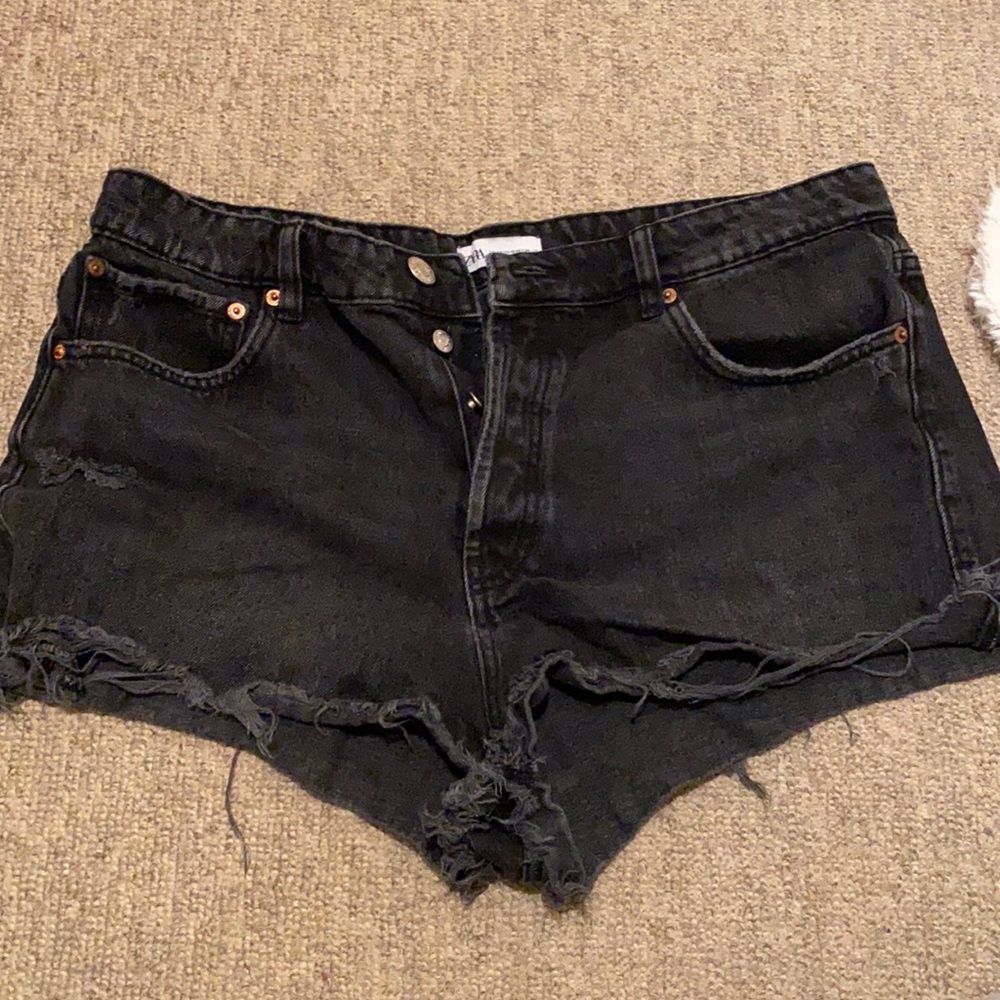 Distressed black jeans